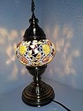  LAMPARAS BARATAS TURCAS LUZAHARA CRISTAL MOSAICO PIE ESTILO BRONCE 35 * 13 cm