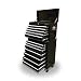 Produktbild US Pro Werkzeug-Rollcontainer, 16 Schubladen, aus Stahl, schwarz