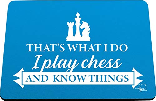Hippowarehouse That’s what I do I play chess and I know things printed mouse mat pad accessory black rubber base 240mm x 190mm x 60mm