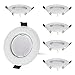Produktbild 6er Set Flache LED Einbaustrahler ultra flach in weiß mit LED Spot Modul 230V I 3W 320Lumen I Warmweiß 3000K I 120°Abstrahlwinkel I Dimmbar I 55mm Einbauloch I Einbauleuchte rund