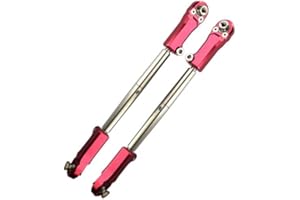 GPM RACING Aluminium + Stainless Steel Adjustable Front Steering Tie Rod For Arrma 1:5 KRATON 8S BLX/OUTCAST 8S BLX/KRATON EXB Roller - 2Pc Set Red