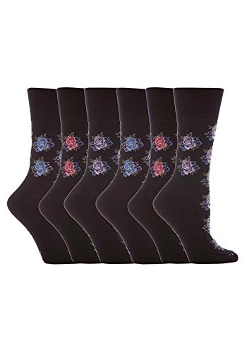 Preisvergleich Produktbild Gentle GripDamen Socken, Geblümt Mehrfarbig Rose Flower