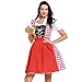 Produktbild Bierfest Gitter Kleid Anzug Oktoberfest Kostüm für Damen Bayerisches Biermädchen Traditionelles Minikleid karnevalskostüme Vintage Elegant Deutsch Maid Kostüm ZHANSANFM (M, rot