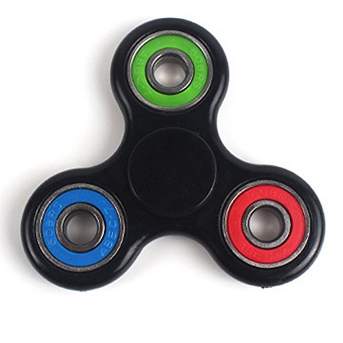 Hand Spinner Stress Relief Toy, Tri-Spinner Fidget Toy 3D Printing EDC Focus Toy for Killing Time (Multicolor Black)
