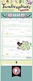 Familienplaner Vintage Zettel 2020: Familienkalender, 4 große Spalten. Familientimer mit Ferienterminen, extra Spalte, Vorschau für 2021, Stifthalter und Zetteltasche. Format: 19 x 47 cm by