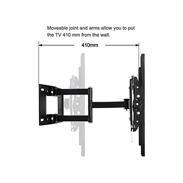 Funime Tilt & Swivel TV Wall Mount Bracket for 32 - 55 Inch LCD, LED, 3D, Plasma Screens - Weight Capacity 25kg(55lbs) - Max VESA 400x400mm - 10 Year Warranty - Image 4