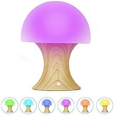 DOXUNGO LED Mushroom Night Light Silicone Shade Can Press Change 7 Colors and White Smart Timing Eye Protection Lamp USB Rechargeable Table Lamp for Baby Adults Bedroom