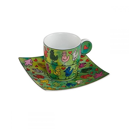 Goebel Espressotasse mit James Rizzi Design: Birds on a Love Wire