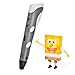 Produktbild YESTECH 3D Drucker Stift 3D-Pen für Freihand 3D Zeichnungen 3D Stereoscopic Printing Pen mit EU Adaptor Freie Filament (Grau)