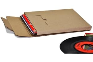 50 Cajas DE Carton para Enviar Discos DE Vinilo Singles 7" (Los Discos pequeños) - Marca Cuidatumusica - / Ref.1507