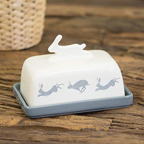 ProdBuy LimitedRunning Hares Ceramic Butter Dish with Lid