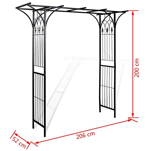vidaXL DESIGN Rosenbogen Torbogen Rankhilfe Rankgitter Metall für Kletterpflanze 40778 - 4