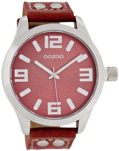 Oozoo Damenuhr mit Lederband 46 MM Rot/Rot C1059