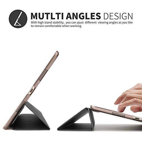 Boriyuan Ipad Pro 9.7 Hülle Smart Case Cover ultra slim Schutztasche aus PU Leder für Ipad Pro 9.7 Zoll mit Standfunktion, Auto Sleep Wake up, Displayschutzfolie und Stylus auch inklusive (Schwarz) - 5