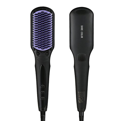 Ionen Glätteisen Haarglätter Bürste,Dare Color LCD Styling Glättungbürste Mit Schnellaufheizungsfunktion Und Perfekt Hitzeschutz Absolut-Anti-Verbrühung Anion Hair Straightener Für Lange und kurz Haare Haarpflege