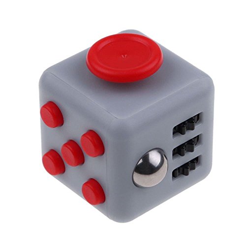 Fidget Cube Relieves Stress And Anxiety, Fidget Toy Fun Cube Anxiety Attention Toy for Children and Adults with ADHD ADD OCD Autism-Grey/Red Fidget Cube Relieves Stress And Anxiety, Fidget Toy Fun Cube Anxiety Attention Toy for Children and Adults with ADHD ADD OCD Autism-Grey/Red