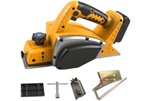SWTHM Raboteuse portable sans fil pour batterie Dewalt 20 V, 15 000 tr/min, rabot électrique sans balais 82 mm de largeur de coupe de 0 à 2 mm de profondeur de coupe pour le travail du bois, les projets de