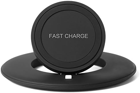 Fast Wireless Charger, Udenx Qi Wireless Charging Pad Charge Stand for iPhone 8, 8 Plus, iPhone X, Samsung Galaxy S8, S8 Plus, S7, S7 Edge, S6 Edge Plus, Note 8, Note 5i (Black)