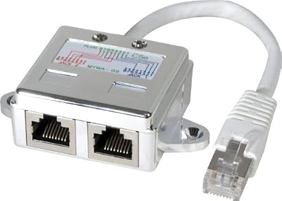 CONECTICPLUS Connectique informatique CONECTICPLUS Doubleur rj45 male vers 2 x femelle 0.15m (réseau + téléphonie)