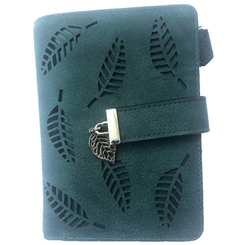 POAO - Cartera para Mujer, Piel sintética, diseño de Hoja Hueca, Gran Capacidad Verde Verde Oscuro Medium