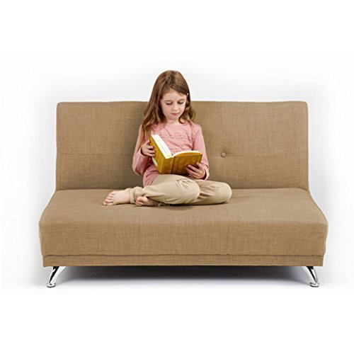 Children's Convertible 2 Seater Clic Clac Sofa Bed - Sand Beige
