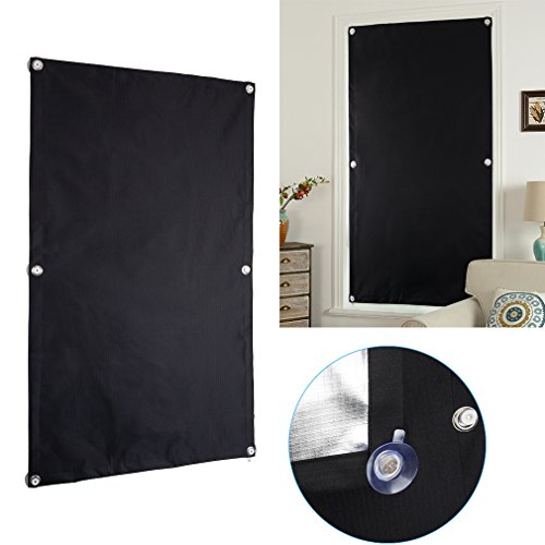 KINLO® Rollo für Dachfenster Schwarz 96 x 120cm(BxL) TOP Qualität Verdunkelungsrollo Dachfenster Hitzeschutz aus 100% Polyesterfasern Dachfensterplissee ohne Bohren Thermorollo für Verlux mit Krafthaftsaugern - 4