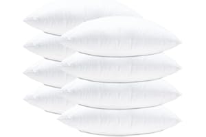 Lancashire Textiles Cushion Pads 15 x 15 Inch (38 x 38 cm) – Premium Bounceback Hollowfibre Pack of 8 Insert with Soft Polycotton Cover, Hypoallergenic, Made in Britain Bed Pillow