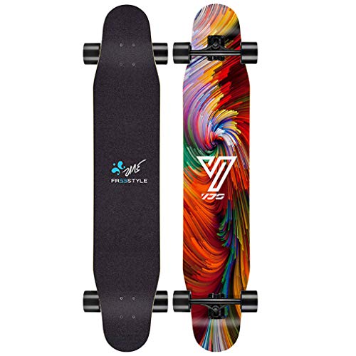 HYE-SPORT 46 Inch Drop-Through Longboard Skateboard Complete for Beginner Adult Girl Boy Dancing Longboard Cruiser Max Load 220 Pounds