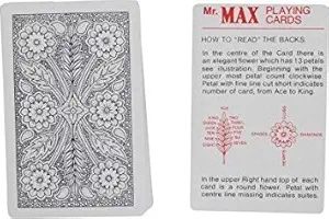 R.S.Magic Tricks Mr.Max SPY Marked Magic Playing Cards for Flash (Black)