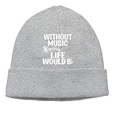 Momens Without Music Life Would B Flat Funny Music Lovers Casual Style Jogging Ash Beanies Watch Cap