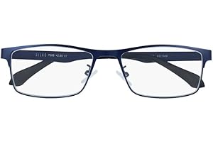 SILAC - Blue Metal 7306 - męskie okulary do czytania - prostokątne soczewki - matowa metalowa oprawka - lekkie, odporne i wygodne okulary do czytania - niebieskie