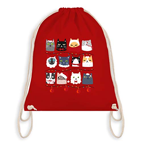 Weihnachten & Silvester - Katzen zu Weihnachten - Unisize - Rot - WM110 - Turnbeutel & Gym Bag Weihnachten & Silvester - Katzen zu Weihnachten - Unisize - Rot - WM110 - Turnbeutel & Gym Bag