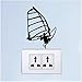 Price comparison product image HAJKSDS Light Switch Sticker 4 Pcs Windsurf Surfing Candle Light Switch Vinyl Decals Decoration Wall Stickers