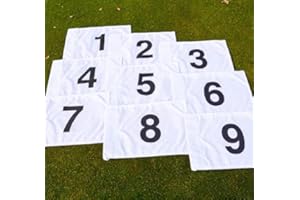 ECLIPSE BRANDING Numbered Golf Pin Tee Flags 1-9 yellow white blue or red with Ties for the pole (1-9 Yellow Flags with Ties)