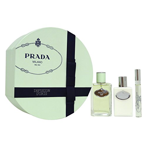 Prada Infusion D'Iris Giftset EDP Spray 100ml + EDP Roll On 10ml + Body Lotion 100ml