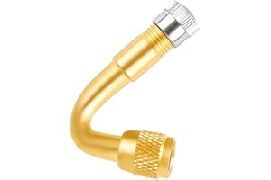 AUTOZOCO Adattatore per valvola pneumatica, adattatore per valvola angolare, adattatore per valvola in rame, adatto per auto, camion, biciclette, moto e scooter, 45 gradi