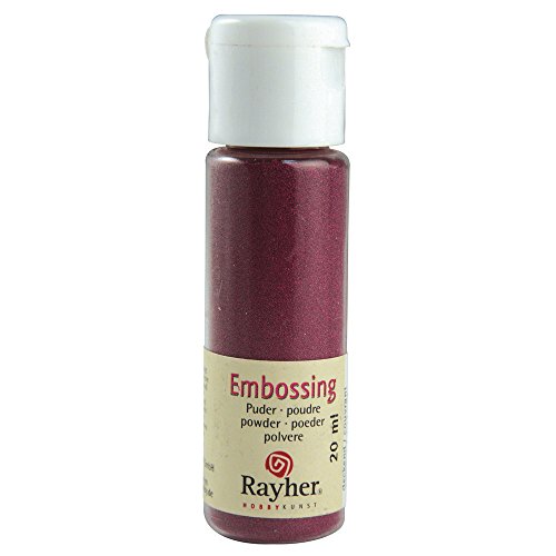 Rayher Embossing Powder 20 ml Bottle 291 Bordeaux, Covering bordeaux