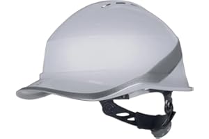 Deltaplus Diamond Vi Wind - Casco de Obra ventilado con Visera de béisbol ABS con Cierre Rotor Alrededor de la Cabeza 53-64 cm dieléctrico Deltaplus Diamond Vi Wind – Única, Blanco