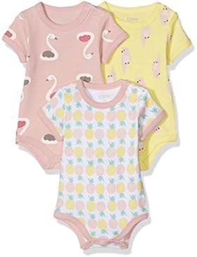 Care Baby - Mädchen Kurzarm-Body im 3er Pack