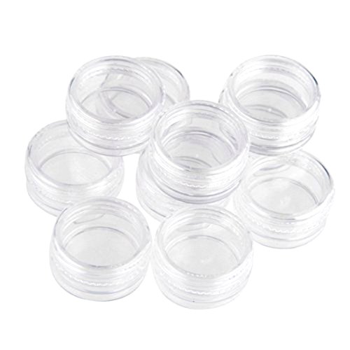 New 10pcs Small Plastic Bottle Jars Nail Art Display Container Case Storage Organier with Transparent