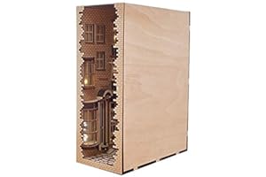 ‎SURUIM suruim Diagon Alley Book Nook DIY Kit-DIY Puppenhäuser Miniatur Haus Kit -3D Puzzle Buchstützen aus Holz-Modellbausätze für Erwachsene zum Baue-Bookshelf Insert Diorama Bausätze(Normale version)