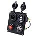 Produktbild JOYOOO Fahrzeug Dual USB Ladegerät Aluminium Schalter Panel + Zigarettenanzünder + Led Voltmeter + ON / OFF Schalter 4 Loch Knopfleiste für 12V/24V Wasserdich Auto Boot Marine LKW Motorrad RV ATV Fahrzeuge GPS Handy Kamera Mp3