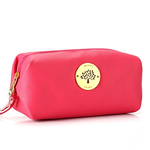 Sweet Cosmetic/Make-Up/Organizer Bag Pouch Zipper Hand Case Polka Dots (rose red)