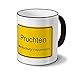 Produktbild Städtetasse Pruchten - Design Ortsschild - Stadt-Tasse, Kaffeebecher, City-Mug, Becher, Kaffeetasse - Farbe Schwarz