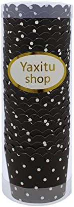 Yaxitu Polka Dots Paper Cupcake Wrapper Cake Case Baking Cups Liner Muffin (Pack of 24) (Black)