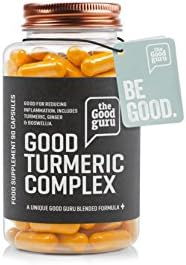 Turmeric by The Good Guru | Containing Ginger | Boswellia extract | Joint Pain Relief | Suitable for those looking to reduce swelling, pain and stiffness in the back hips and knees - 90 Capsules