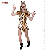 Fries Little Tisha Kleid Mädchen Kostüm Fasching Karneval Tiger Verkleiden Katze: Größe: 140