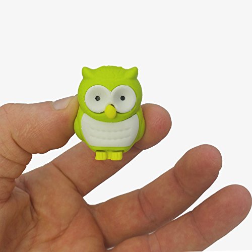 German Trendseller® – 12 x Eulen Radierer für Kinder ┃ Kindergeburtstag ┃ Mitgebsel ┃ 12 Stück - 4