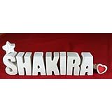 Beton, Steinguss Buchstaben 3 D Deko Schriftzug Namen SHAKIRA als Geschenk verpackt! Ein ausgefallenes Geschenk zur Geburt, Taufe, Geburtstag oder auch zu anderen Anlässen.
