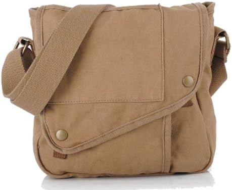 SAIERLONG Men's And Women's Messenger Bags Shoulder Handbags Khaki Canvas